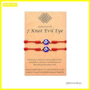 Adjustable 7 Knot Evil Eye Protection Bracelet Red String Amulet
